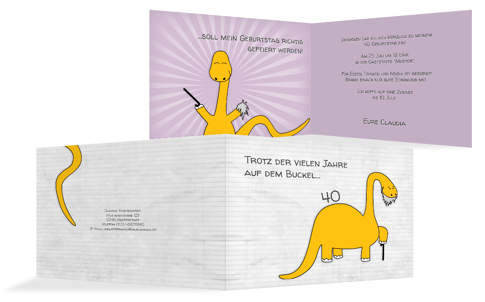 Geburtstagseinladung Dino