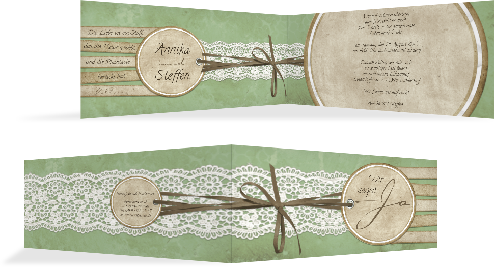 Hochzeitskarte Einladung Vintage Lace | Kartenmanufaktur